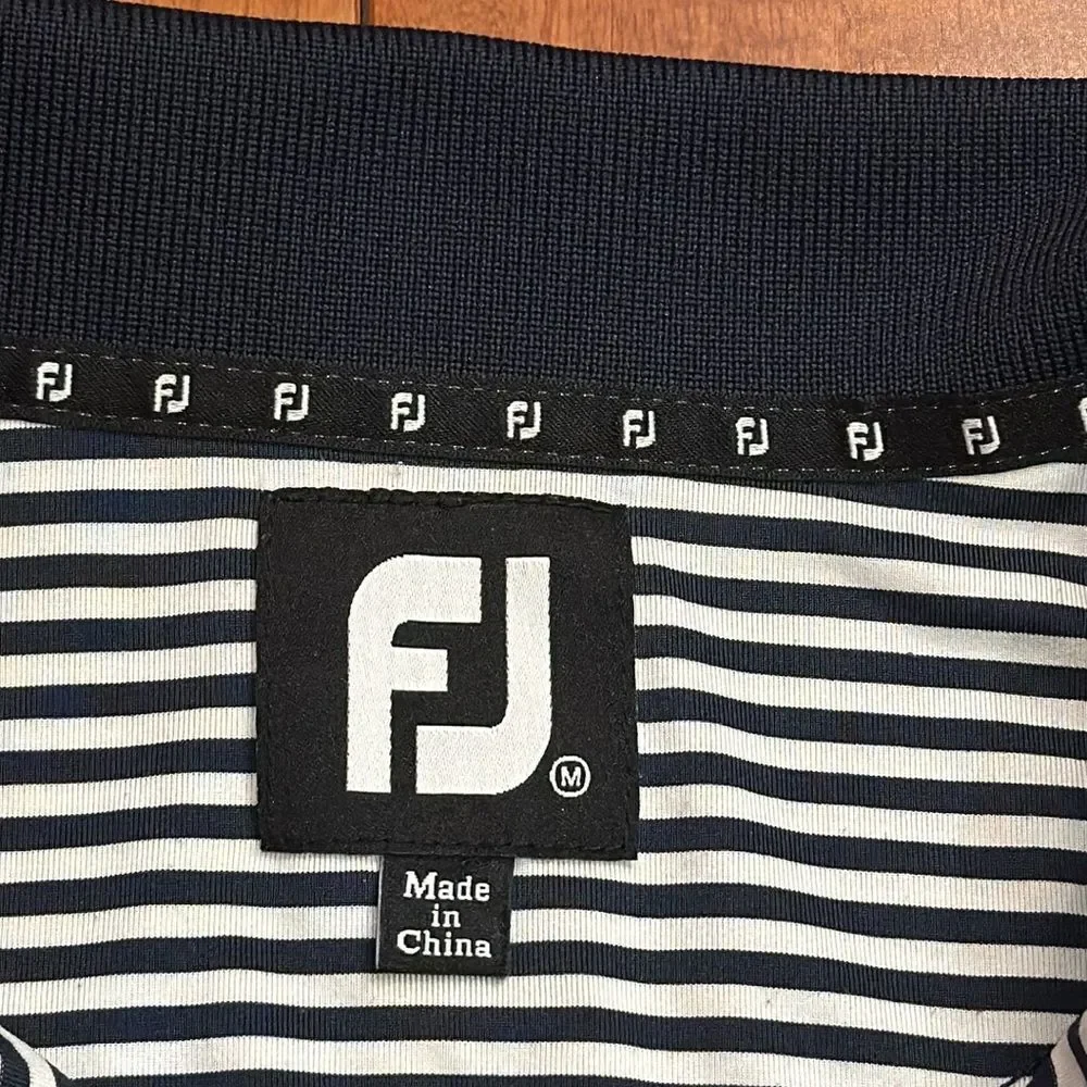 FootJoy FJ Men’s‎ Golf Stretch Striped embroidered Logo Polo Shirt Size L